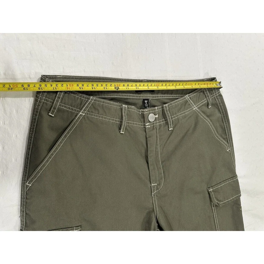 True Religion Men's Baggy Cargo Pants Kalamata Green Style 108335 Size 33
